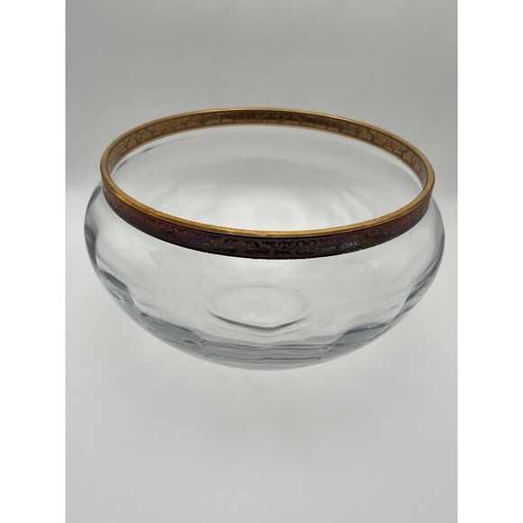 Vintage Lenox Autumn Crystal Bowl 24K Gold Encrusted Rim - Picture 5 of 5